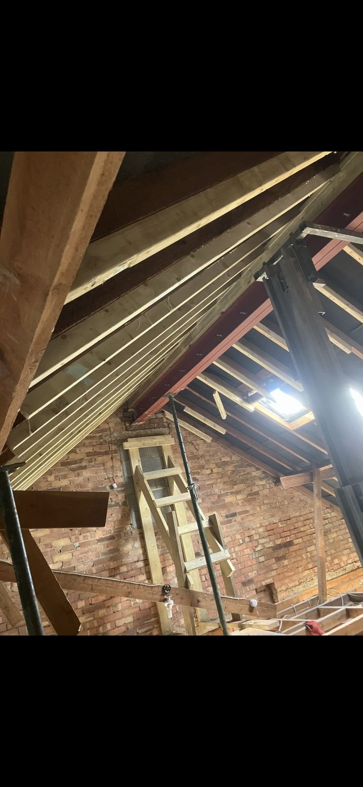 New timbers in a loft