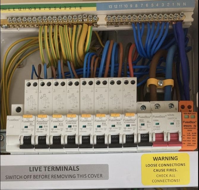 A consumer unit with a mix of circuit ratings
